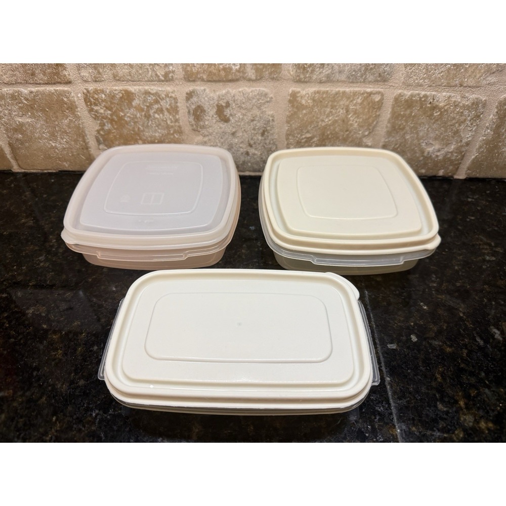 3 pc VTG Rubbermaid Servin Saver #1 Sandwich Container 2 Cup, #10 Rectangle 12oz